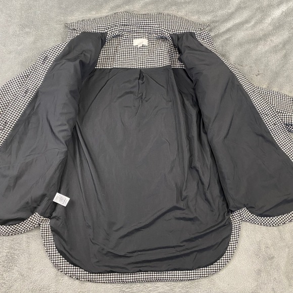 Loft Houndstooth Shacket Shirt Jacket Women's XS Black White Button Front Pocket - Picture 7 of 12
